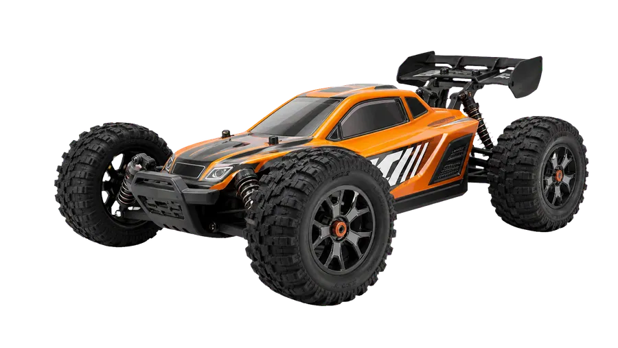 Orange and black RC off-road buggy
