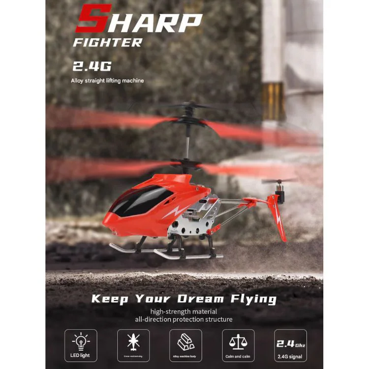 3.5-Channel Alloy RC Helicopter with LED Light Display detail view