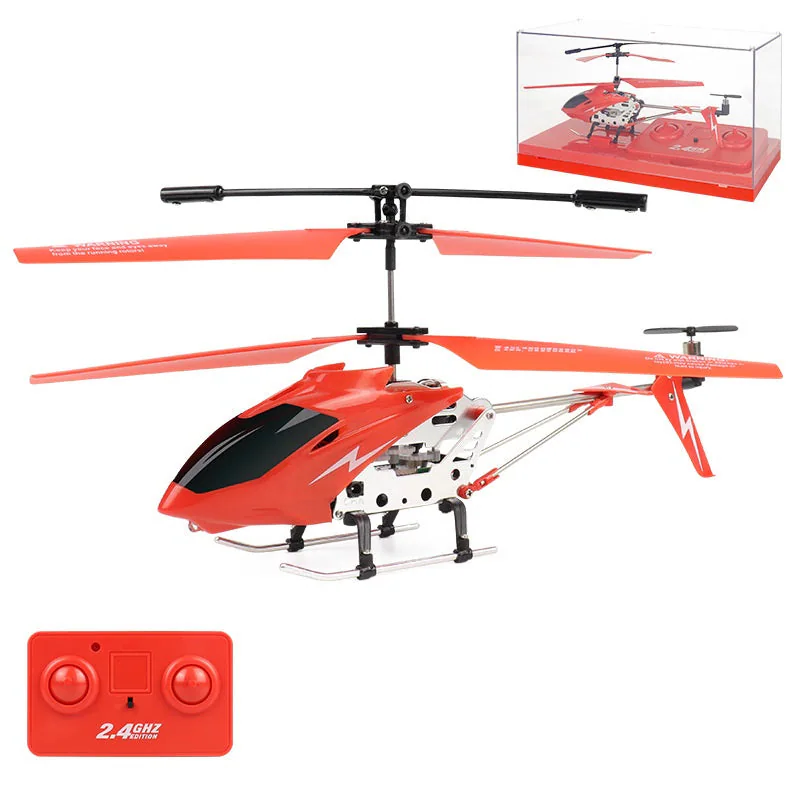3.5-Channel Alloy RC Helicopter with LED Light Display side view