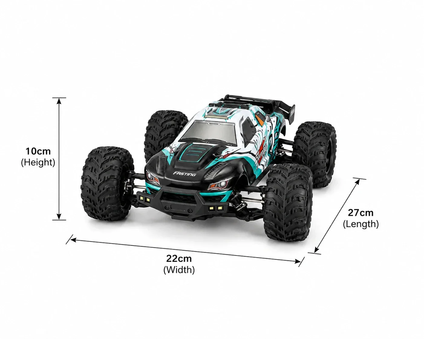 70+ km/h Hobby Grade 4WD RC Monster Truck side view