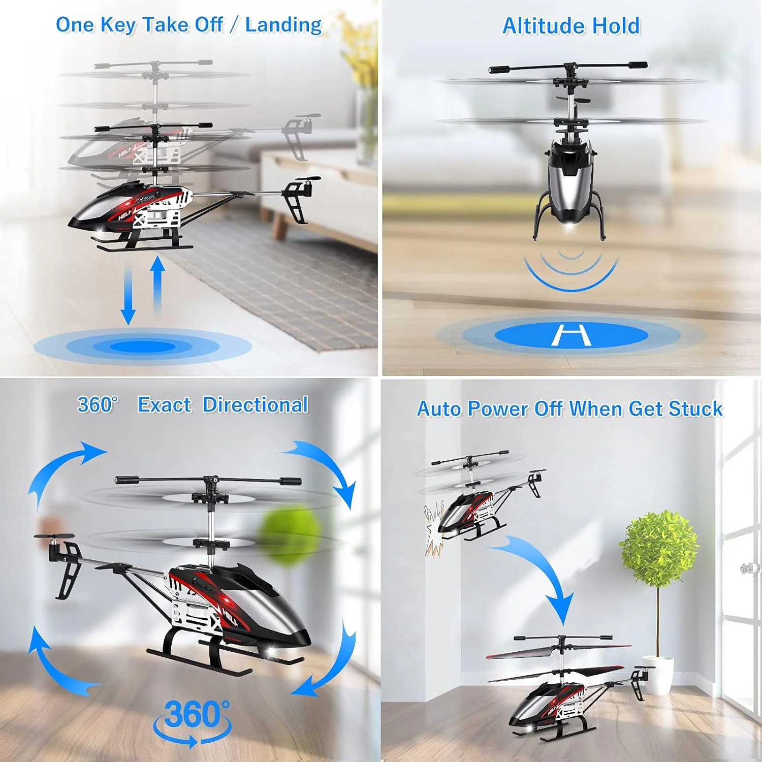DN011 3-Channel Aluminium RC Helicopter detail view