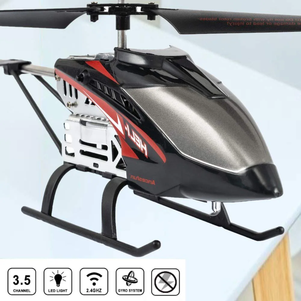 DN011 3-Channel Aluminium RC Helicopter side view