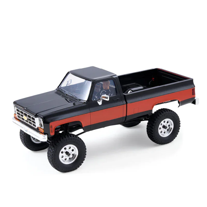 FMS FCX18 Chevrolet K10 V2 1:18 RTR RC Truck - Black front view