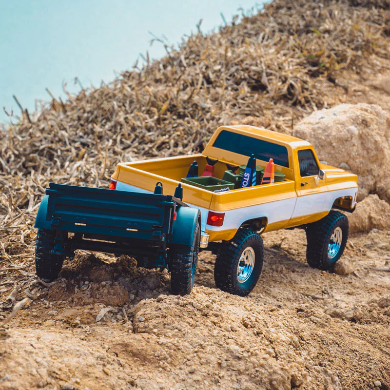 FMS FCX18 Chevrolet K10 V2 1:18 RTR RC Truck - Yellow side view