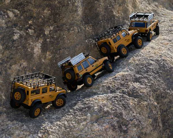 FMS FCX24M Range Rover Camel Trophy 1:24 Crawler - Yellow package view