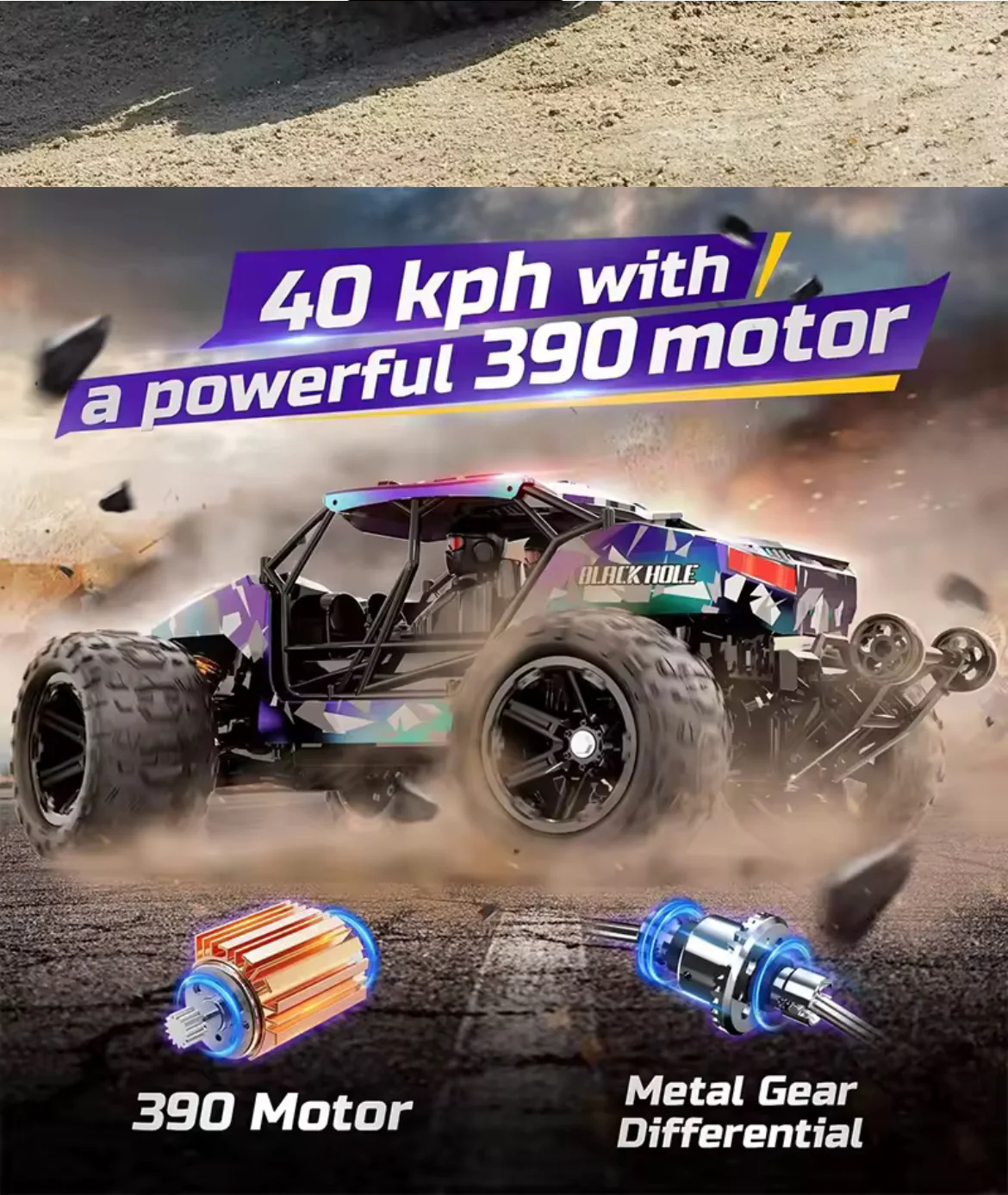 HOSPEED HS14331 1:14 40km/h Brushless 4WD Truggy front view