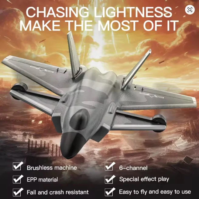 KFPLAN KF700 J-20 Brushless 6CH RC Fighter Jet side view