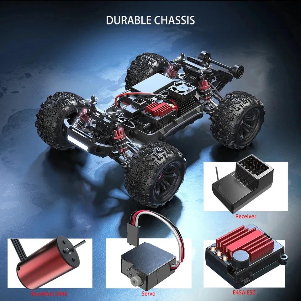 MJX Hyper Go 16208 1:16 Brushless 4WD RC Truck side view