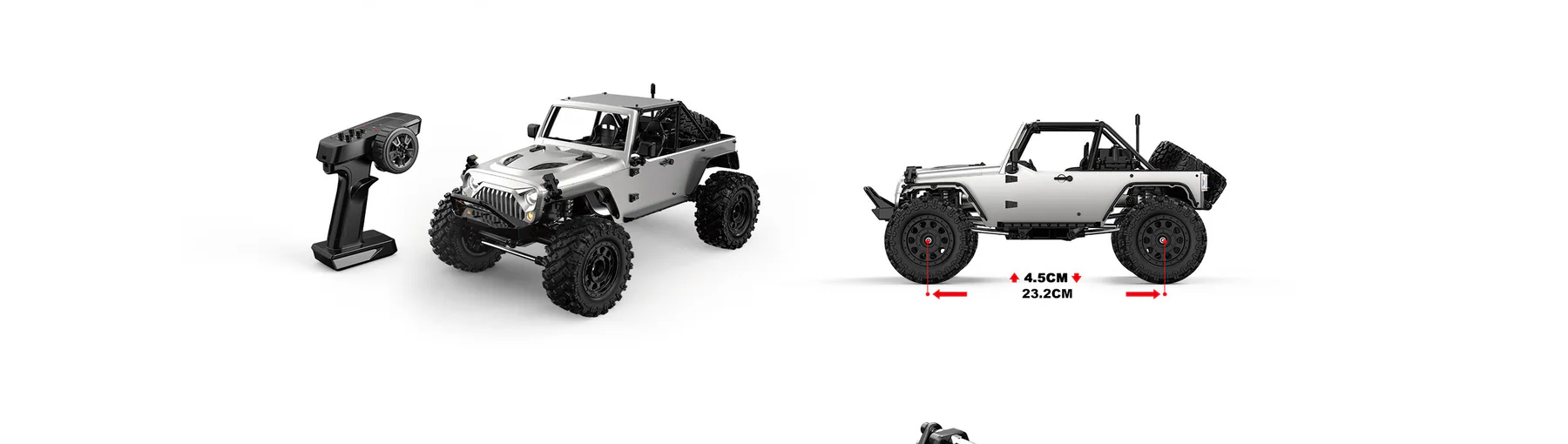 MJX Hyper Go H12Y Plus 1:12 Brushless Crawler - Silver side view