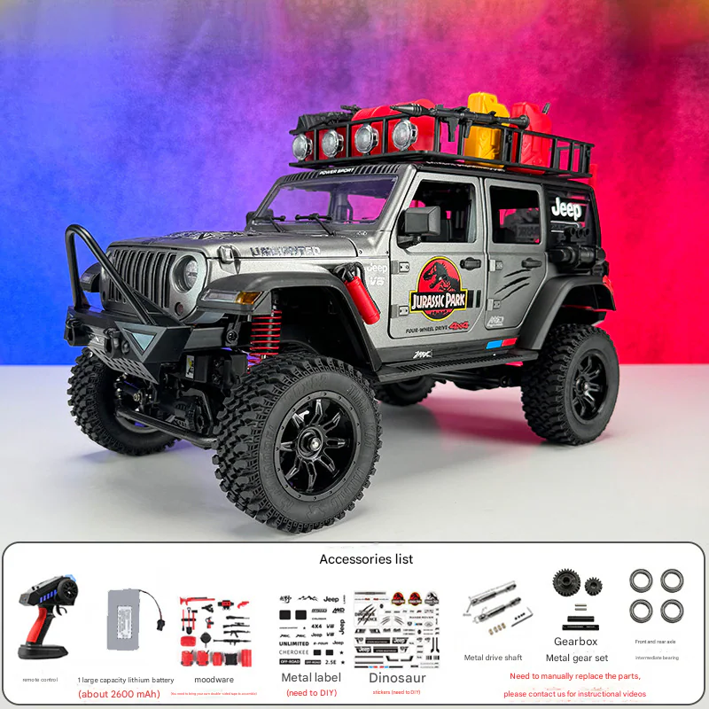 MN128 1:12 4WD Off-road Remote Control Jurassic Park Dinosaur Edition front view