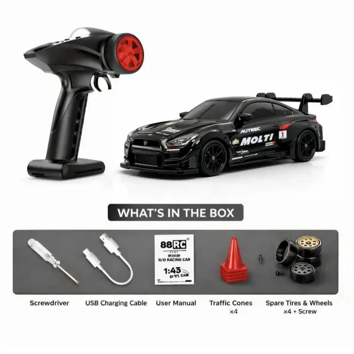 Nissan GTR RC Drift Car (Black) detail view