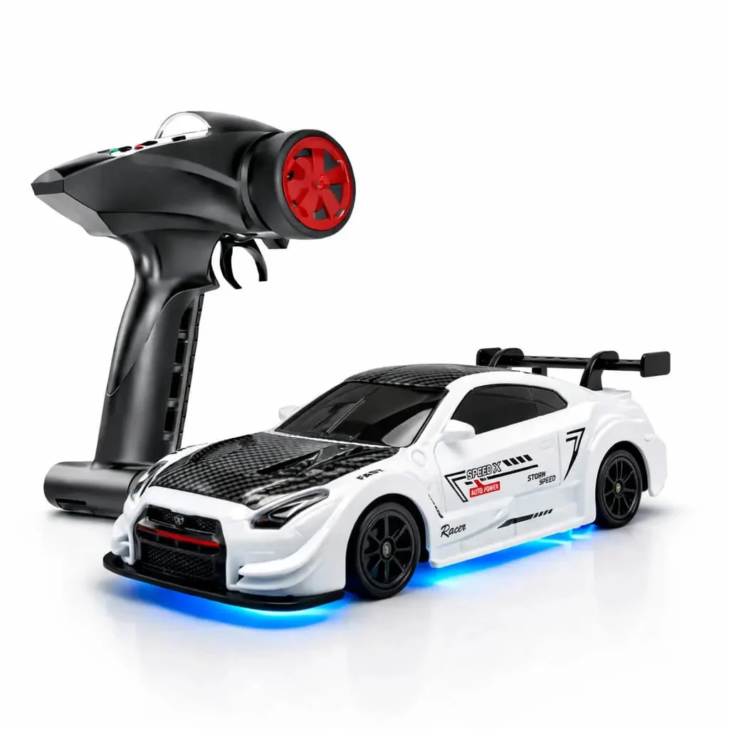 Nissan GTR White RC Car side view