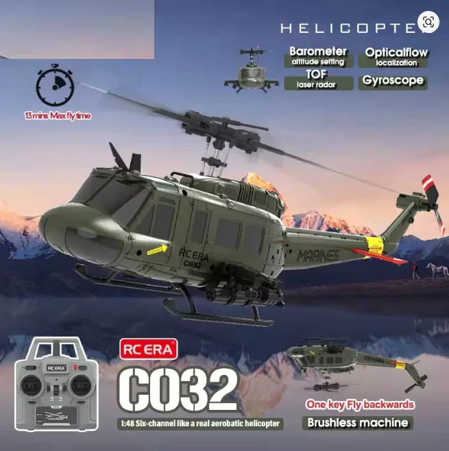 RC ERA C032 Military Green Brushless 6CH RC Helicopter front view