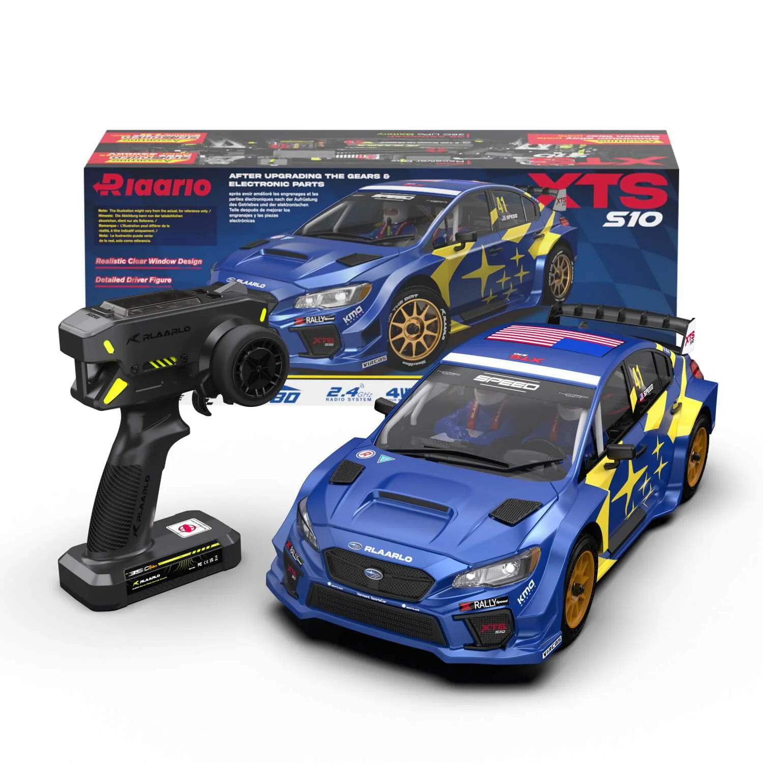Rlaarlo XTS-S10 1:10 Carbon Fiber Brushless Rally Car front view