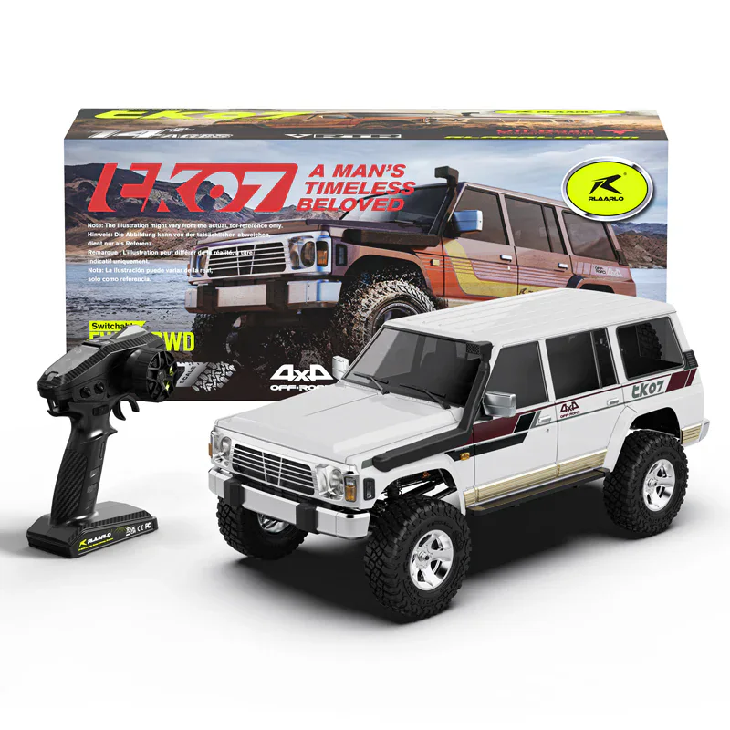 Rlaarlo TK07 1:7 Brushless 4WD RTR RC Crawler - White front view