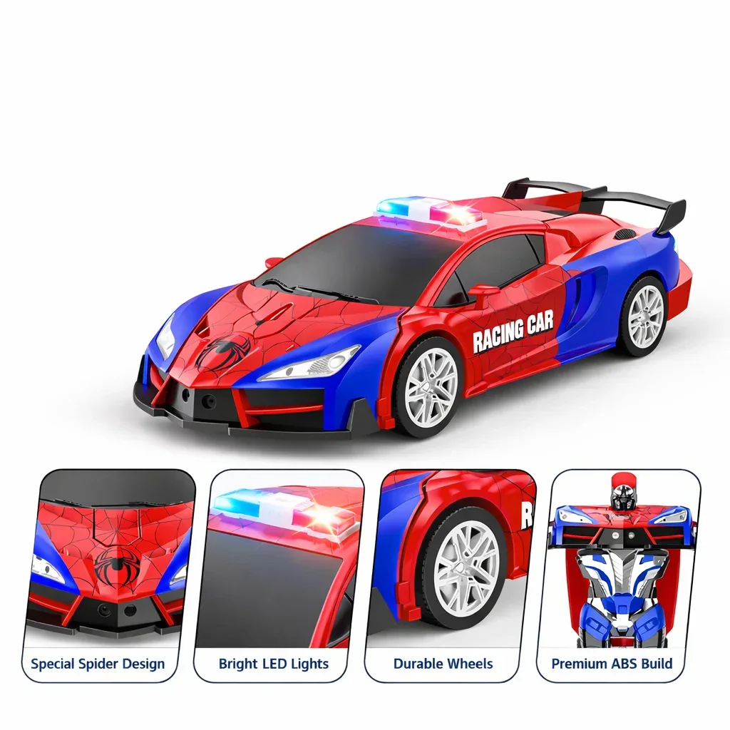 Robot Transforming RC Car with Lights & Sound side view