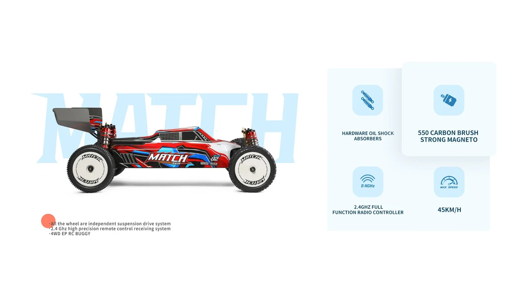 WLtoys 104001 Brushed 45km/h Metal Chassis 4WD Electric High Speed package view
