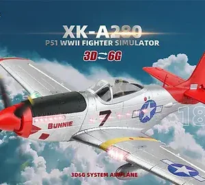 WLtoys XK A280 P-51 Mustang 560mm RC Fighter Plane side view