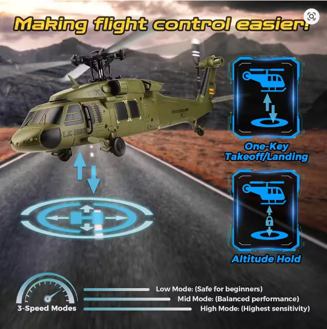 WLtoys K170 UH-60L Black Hawk Brushless RC Helicopter detail view