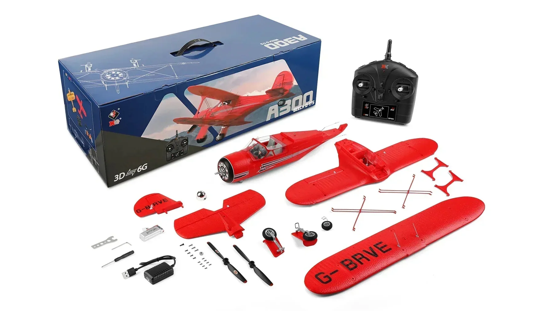 WLtoys XK A300 Beechcraft D17S Brushless RC Biplane