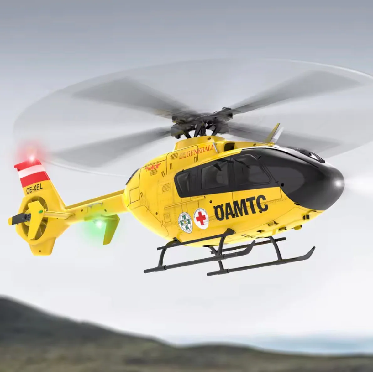 YUXIANG F06 EC135 Dual-Brushless 6CH RC Helicopter side view