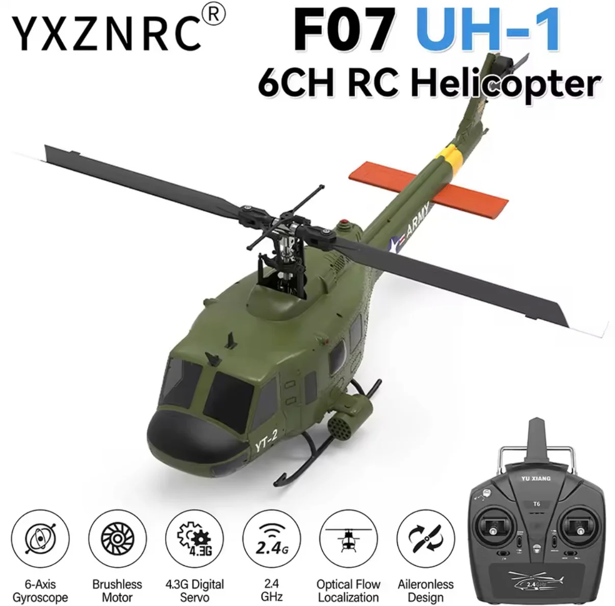 YUXIANG F07 UH-1D 1:34 Brushless 6CH RC Helicopter